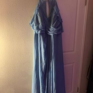 Azazie Light Blue Maxi Dress